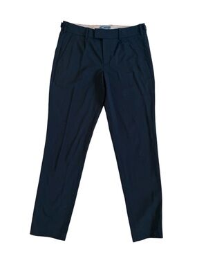 Vince Black Wool Slim-Fit Tailored Trousers High-Rise Side Tab Size 6